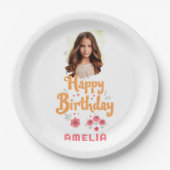 Assiettes En Carton Fleurs florales Joyeuse photo de manipulation d'an (Devant)