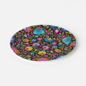 Assiettes En Carton Fleurs folkloriques Wycinanki noir (Angle)