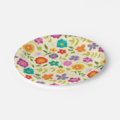 Assiettes En Carton fleurs gaies (Angle)