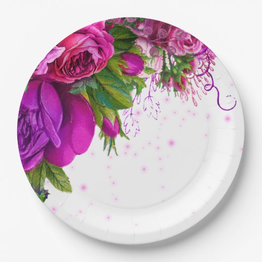 Assiettes En Carton Fleurs glam chic modernes pour toutes les occasion (Devant)