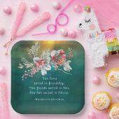 Assiettes En Carton Fleurs hivernales élégantes sur un mariage chrétie (Fête)