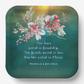 Assiettes En Carton Fleurs hivernales élégantes sur un mariage chrétie (Recto)