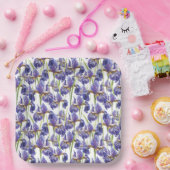 Assiettes En Carton Fleurs Iris Violettes (Fête)