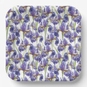 Assiettes En Carton Fleurs Iris Violettes (Recto)