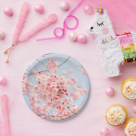 Assiettes En Carton Fleurs japonaises japonaises en fleurs de cerises (Fête)