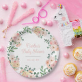 Assiettes En Carton Fleurs Jardin Boho Rose Vierge (Fête)