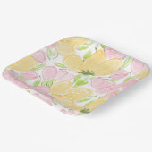 Assiettes En Carton Fleurs Jaune Rose (Angulaire)