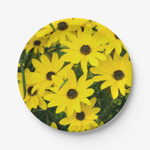 Assiettes En Carton Fleurs Jaunes Lumineuses