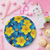 Assiettes En Carton Fleurs Jaunes-Méditerranée (Fête)