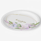Assiettes En Carton Fleurs Lily rose de fête Cadre doré Belle (Angle)