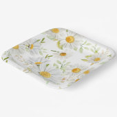 Assiettes En Carton Fleurs marguerites Anniversaire Douche Blanc Jaune (Angulaire)