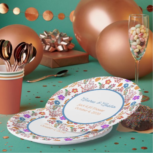 Assiettes En Carton Fleurs multicolores Jack et Jill Douche (Multi)