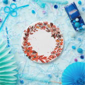 Assiettes En Carton Fleurs orange d'aquarelle (Fête)