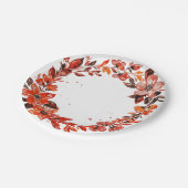 Assiettes En Carton Fleurs orange d'aquarelle (Angle)