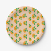 Assiettes En Carton Fleurs oranges (Devant)