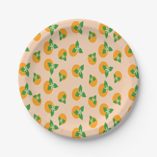 Assiettes En Carton Fleurs oranges (Devant)