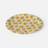 Assiettes En Carton Fleurs oranges (Angle)