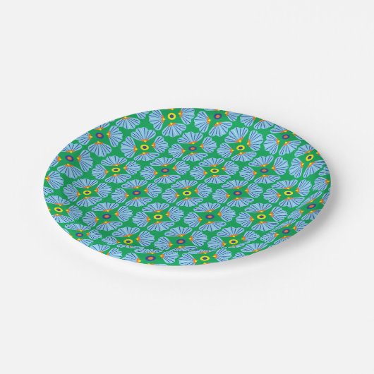 Assiettes En Carton Fleurs Parapluies Plaques en papier 7" (Angle)