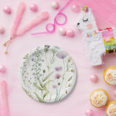 Assiettes En Carton Fleurs pourpres d'aquarelle (Fête)