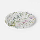 Assiettes En Carton Fleurs pourpres d'aquarelle (Angle)