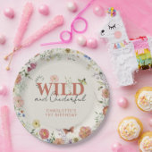 Assiettes En Carton Fleurs Pressées Fille 1er anniversaire (Fête)