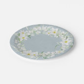 Assiettes En Carton Fleurs printanières en germe blanc (Angle)