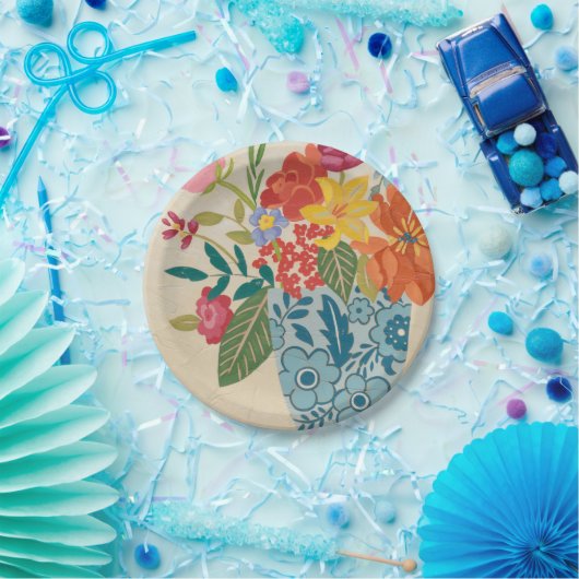 Assiettes En Carton Fleurs printanières I (Fête)