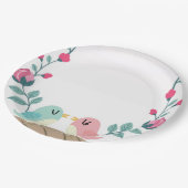 Assiettes En Carton Fleurs printanières inséparables (Angle)