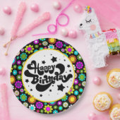 Assiettes En Carton Fleurs rétro (Fête)