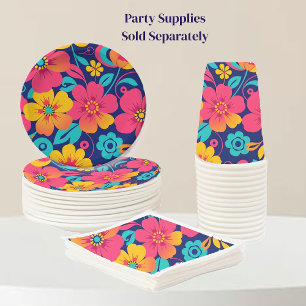 Assiettes En Carton Fleurs rétro brillantes et audacieuses - style Dop