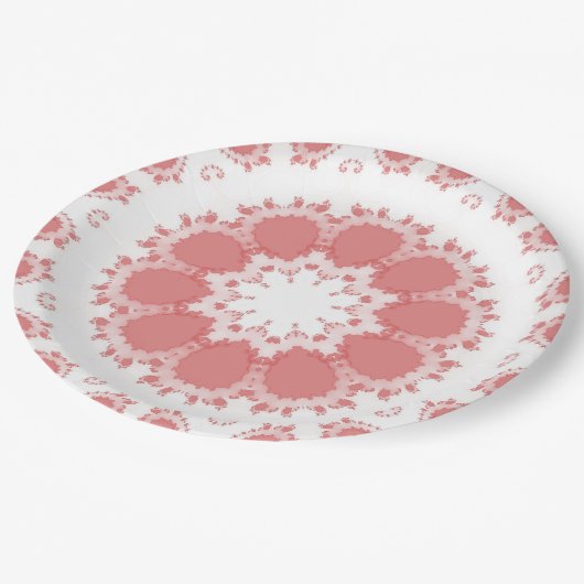 Assiettes En Carton Fleurs roses (Angle)