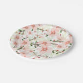Assiettes En Carton Fleurs roses (Angle)