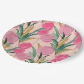 Assiettes En Carton Fleurs roses (Angle)