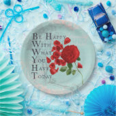 Assiettes En Carton Fleurs roses avec Sage Dire - Sagesse (Fête)