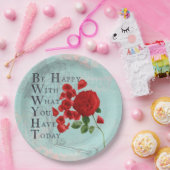 Assiettes En Carton Fleurs roses avec Sage Dire - Sagesse (Fête)