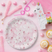 Assiettes En Carton Fleurs roses de cerisiers (Fête)