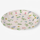 Assiettes En Carton Fleurs roses Filles Plaques papier Motif (Angle)