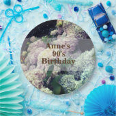 Assiettes En Carton Fleurs roses Hydrangea 90e Anniversaire Plaque pap (Fête)