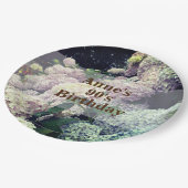 Assiettes En Carton Fleurs roses Hydrangea 90e Anniversaire Plaque pap (Angle)