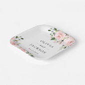 Assiettes En Carton Fleurs Rouges, Fleurs Roses, Verdure, Mariage (Angulaire)
