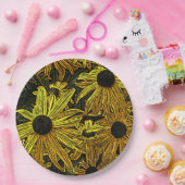 ASSIETTES EN CARTON FLEURS RUDBECKIA (Fête)