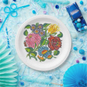 Assiettes En Carton Fleurs rustiques hongroises (Fête)