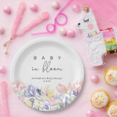 Assiettes En Carton Fleurs sauvages - Bébé en baby shower fleuri (Fête)