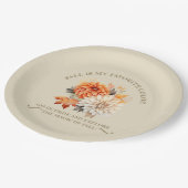 Assiettes En Carton Fleurs sauvages d'aquarelle feuilles automne citat (Angle)