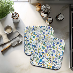 Assiettes En Carton Fleurs sauvages de Jardin Bleu Rustique