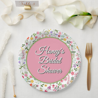 Assiettes En Carton Fleurs Sauvages de Printemps Réception de Mariage