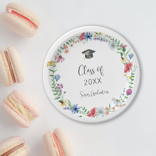 Assiettes En Carton Fleurs Sauvages Diplômé