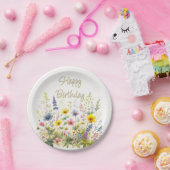 Assiettes En Carton Fleurs sauvages en Fleur Joyeux Plaque papier d'an (Fête)