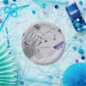 Assiettes En Carton Fleurs sauvages et papillon (Fête)