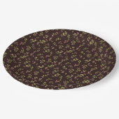 Assiettes En Carton Fleurs sauvages floraux jetés sur Brown de chocola (Angle)